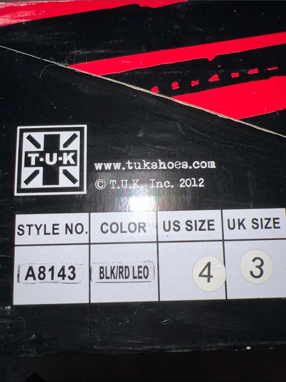 NIB T.U.K Mondo Creeper Black Shoes with Red Leopard Hair-On Leather